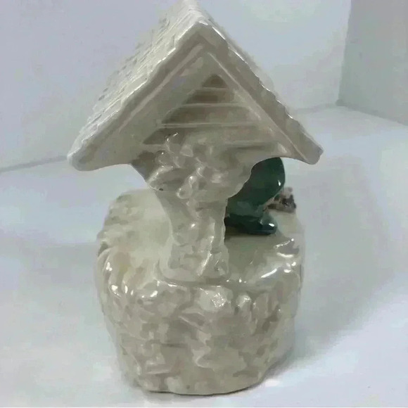 Vintage 1950s made in Japan ceramic lustre  ware pixie wishing well coin bank - Picture 7 of 10